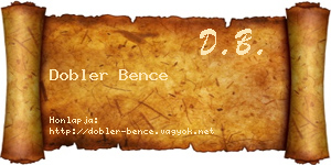 Dobler Bence névjegykártya